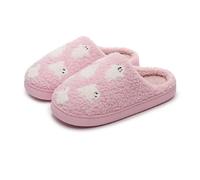 Women's Pink Slippers Warm Cuddly Pumpkin Slippers Soft Ghost Plush Slippers Cute Cartoon House Slippers Winter Cuddly Warm Shoes Indoor Girls Women Love Slippers, pink, 10 UK