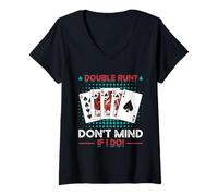 Womens Pinochle Player Novelty Quote Double Run Don't Mind If I Do V-Neck T-Shirt