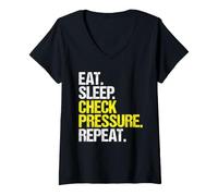 Women's Pipeline Operator Eat Sleep Routine V-Neck T-Shirt