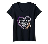Women's Pitbull Lover The Path to My Heart Pit Bull Mama Cute Mom V-Neck T-Shirt