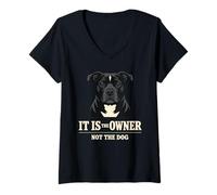 Women's Pitbull Owner Advocate Responsible Breed Defense V-Neck T-Shirt