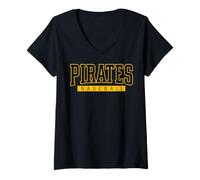 Women's Pittsburg Pirates Baseball Graphic V-Neck T-Shirt