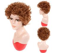 Women's Pixie Cut Short Wig Suitable for Daily Party Cosplay Heat-Resistant Synthetic Soft and Comfortable Short Curly Wig (Sx124 3in)