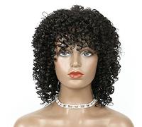 Women's Pixie Cut Short Wigs with Bangs Heat-Resistant Synthetic Comfortable and Breathable African Small Curly Hair Short Curly Wigs Suitable for Daily Gatherings (D 12in)