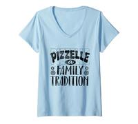 Women's Pizelle Italian Waffle Pizzelle A Family Tradition V-Neck T-Shirt