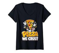 Women's Pizza Fans in Pizza we Crust Baker Pizza Dough Baking V-Neck T-Shirt