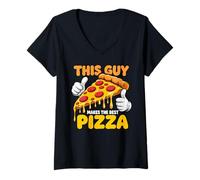Women's Pizza Food Lover Baker This Guy Makes The Best Pizza V-Neck T-Shirt