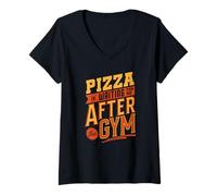Womens Pizza Is Waiting For Me After The Gym Funny V-Neck T-Shirt