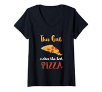 Womens Pizza This Girl Makes The Best Pizza Maker Pizza Lover V-Neck T-Shirt