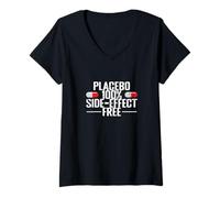 Women's Placebo 100% Side-Effect Free Funny V-Neck T-Shirt