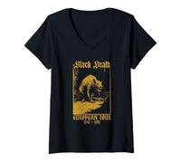 Womens Plague Black Death Plague Rat | Black Death European Tour V-Neck T-Shirt
