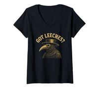 Womens Plague Doctor Got Leeches Ren Faire V-Neck T-Shirt