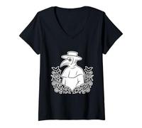 Womens Plague Doctor Gothic Medieval History Art Graphic V-Neck T-Shirt