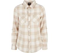Urban Classics Turnup Checked Long Sleeve Shirt White XS Woman