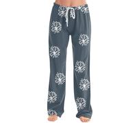 Women's Plaid Pyjama Bottoms Women Sleep & Lounge Pajama for Casual Solid Color/Printed Stretch Drawstring Long Wide Leg Cat Pants (Blue, XL)