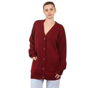 Womens Plain 5 Button Cable Knitted Cardigan Ladies Long Sleeve V Neck 2 Side Pocket Down Button Knitted Sweater Casual Wear Winter Wear Warm Fancy Party Business Wear Knitted Top Plus Size