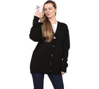 Womens Plain 5 Button Cable Knitted Cardigan Ladies Long Sleeve V Neck 2 Side Pocket Down Button Knitted Sweater Casual Wear Winter Wear Warm Fancy Party Business Wear Knitted Top Plus Size