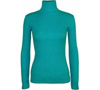 Women's Plain and Animal Leopard Print Turtle Polo High Neck Top Plus Size Jumper Ladies Long Sleeves Printed and Plain Roll Neck Party Wear Jumpers Tops (Turquoise, UK 16-18)
