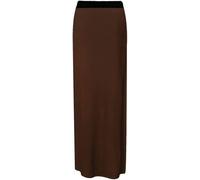 Womens Plain and Printed Long Maxi Skirts for Women UK High Waist Jersey Gypsy Style Summer Loose Fit Baggy Casual Ladies Dresses Brown 8-10