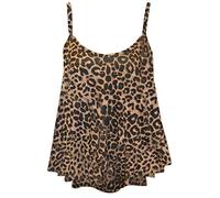 Womens Plain Cami Swing Vest Sleeveless Top Ladies Strappy Flared Cami Vest Top Plus Size