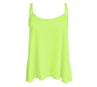Womens Plain Cami Swing Vest Sleeveless Top Ladies Strappy Flared Cami Vest Top Plus Size Lime UK 2XL