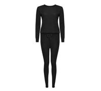 Womens Plain Lounge Wear Set Casual Comfy Two Piece Tracksuit (UK, Alpha, M, Regular, Regular, Black)