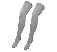 Womens Plain Over The Knee Socks Girls High Thigh OTK Fancy Dress Accessory Grey 1 Pack