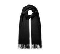 Women's Plain Pashmina Shawl with Tassels - BLACK / ONE