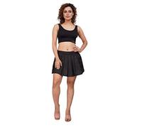 Women's Plain Pleated School Girl Skirt Ladies Micro Mini Skirts with Pockets Back Elasticated (Black Pleated with Pockets, (22-24))