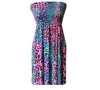 Women's Plain Printed Sheering Top Off-Shoulder Bandeau Boobtube Style Shirt Sleeveless Mini Dress Summer Beach Gator Oversized Strapless Top Plus Size Multi Leopard 20-22