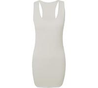 Ladies Plain Long Bodycon Racer Back Muscle Vest Womens Sleeveless Maxi Gym Top White