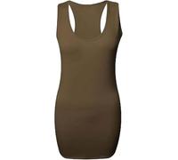 Womens Plain Racer Back Vest Top Ladies Sleeveless Scoop Neck Racer Back Muscle Vest Plain Bodycon Top Casual Wear Christmas Wear Fancy Party Gym Wear Vest Plus Size 8-26 Mocha