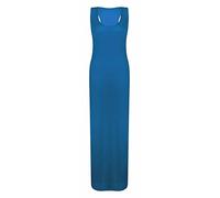 Womens Plain Racerback Maxi Dress Sleeveless Strap Maxi Ladies Scoop Neck Jersey Summer Casual Wear Racer Muscle Stretch Vest Dress Top Plus Sizes UK 8-26 Teal