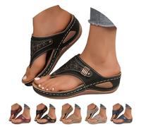 Women's Plain Round Head Thick Hollow Outerwear Herringbone Slippers Shoes Women 1, black, 7 UK