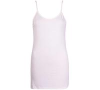 Womens Plain Sleeveless Ladies Stretch Round Scoop Neckline Camisole Long Strappy Vest Tank Top Plus Size (8-10, Cream, Numeric_8)