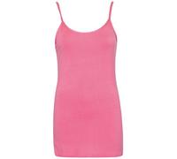 Womens Plain Sleeveless Ladies Stretch Round Scoop Neckline Camisole Long Strappy Vest Tank Top Plus Size Coral Size 14-16 (L/XL)