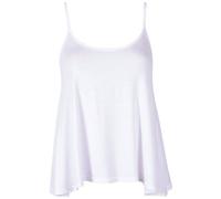 Womens Plain Sleeveless Ladies Stretch Round Scoop Neckline Slim Straps Strappy Flared Swing Camisole Vest Top Plus Size Cream Size 18 - 20 (XXL)