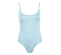 Womens Plain Slim Strappy Sleeveless Ladies Stretch Round Scoop Neckline Stud Popper Fastening Camisole Bodysuit Leotard Vest Body Top Mint Green Size 12-14 (M/L)