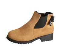Women's Plain Suede Look Comfort Mid Shaft Boots | Retro design combines comfort and style, ideal for leisure, travel, dancing as well as various festive occasions