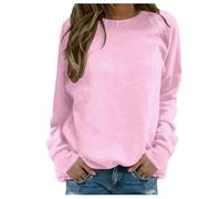 Womens Plain Sweatshirts Long Sleeve Crewneck Jumpers Casual Loose Pullover Tops Ladies Oversized Warm Shirt Lady of the Fit Lightweight Raglan Sweat, Pink, XXL