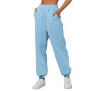 Women's Plain Tracksuit Bottoms Harem Joggers Pants with Pockets Tapered Leg Sweatpants Running Workout Pants Basic Trousers Casual Lounge Wear Workout High Waisted Xmas Drawstring Yoga Pants Blue