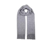 Women's Plain Tweed-Effect Midweight Scarf with Tassels - DOVE GREY / ONE