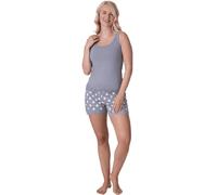 Women's Plain Vest top Pyjama Set - Lightweight Cotton, Elasticated Waist with Lace Detailing - Elegant Sleepwear for Comfort and Style