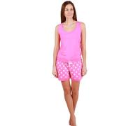 Women's Plain Vest top Pyjama Set - Lightweight Cotton, Elasticated Waist with Lace Detailing - Elegant Sleepwear for Comfort and Style