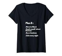 Womens Plan B Move to Miami Buy A Business Meme V-Neck T-Shirt