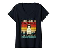 Women's Plan for Retirement to Hang Out English Springer Spaniels V-Neck T-Shirt