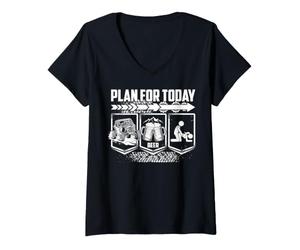 Women's Plan for Today UTV Off-Road Beer and Sex Distressed V-Neck T-Shirt