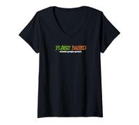Women's Planet Based Vegan Daily Impact VFTA Animals, People, Planet V-Neck T-Shirt