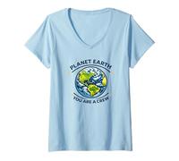Women's Planet Earth You are a Crew Globe Space Astronaut V-Neck T-Shirt