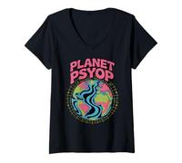 Womens Planet Psyop Conspiracy UFO Alien Abduction Secret Agenda V-Neck T-Shirt